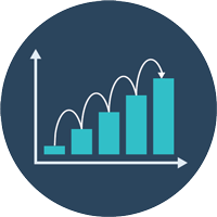 Dividend bar graph icon